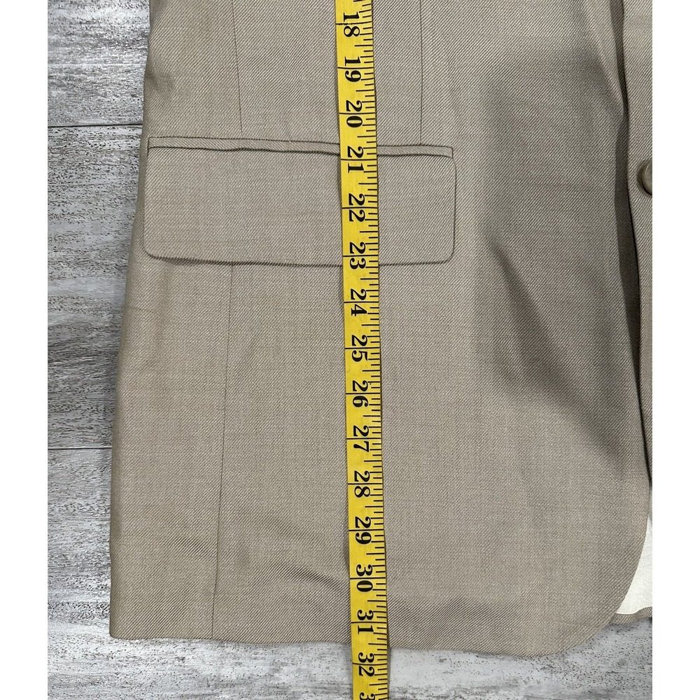 Oscar de la Renta Sportcoat Blazer Mens Size 42L Beige Silk Wool Blend - Picture 4 of 10